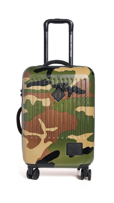 Shop Herschel Supply Co Trade Small 40l Suitcase In Woodland Camo/red Orange
