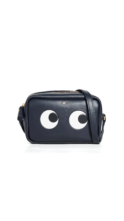 Shop Anya Hindmarch Mini Eyes Right Crossbody In Marine