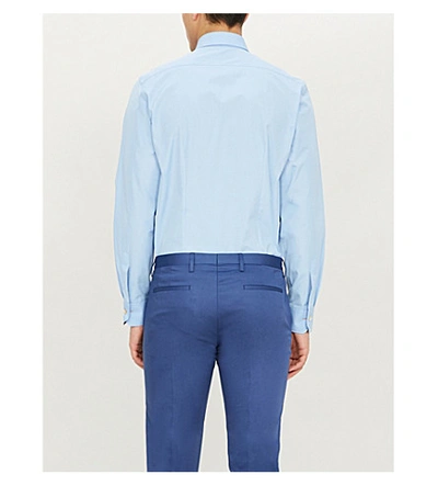 Shop Paul Smith Slim-fit Cotton-poplin Shirt In Blue