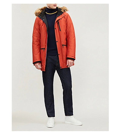 Ted Baker Gouda Faux-fur Trim Hood Parka In Orange | ModeSens