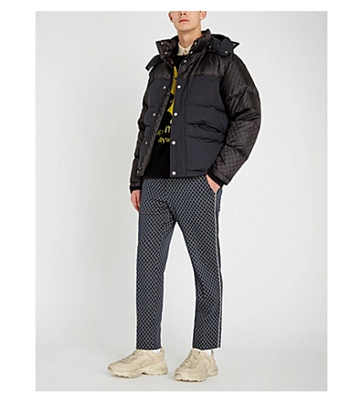 Shop Gucci Gg Padded Shell Jacket In Black