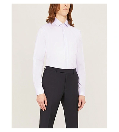 Shop Corneliani Regular-fit Cotton Shirt In Lilac