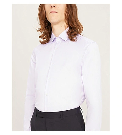 Shop Corneliani Regular-fit Cotton Shirt In Lilac