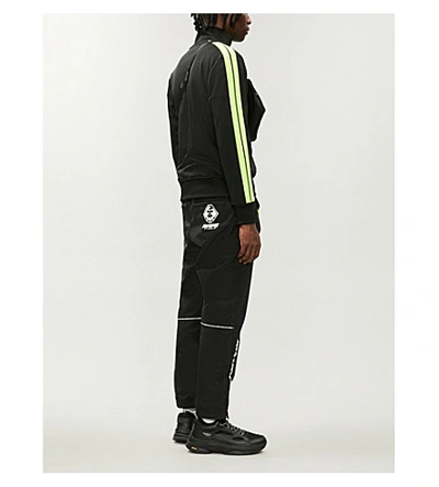 Shop Palm Angels Logo-print Sports-jersey Jacket In Black Fluo Yellow
