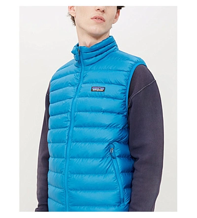 Shop Patagonia Padded Shell-down Gilet In Balkan Blue
