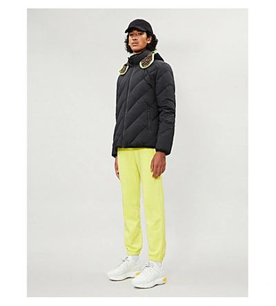 Shop Fendi Hooded Padded Shell-down Jacket In Black Yellow