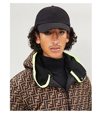 Shop Fendi Hooded Padded Shell-down Jacket In Black Yellow