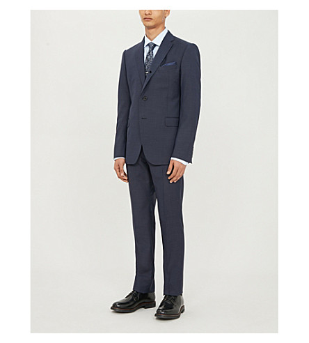 Emporio Armani M-line Wool Suit In Blue 