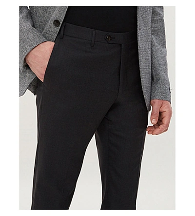 Shop Corneliani Slim-fit Tapered Wool Trousers In Grey