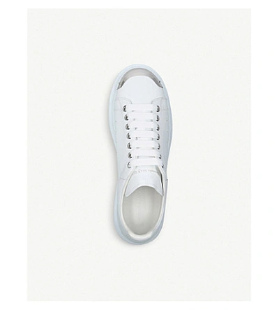 Shop Alexander Mcqueen Show Contrast Toe-cap Leather Trainers In White