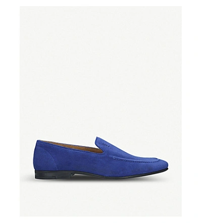 Shop Kurt Geiger Palermo Suede Loafers In Mid Blue