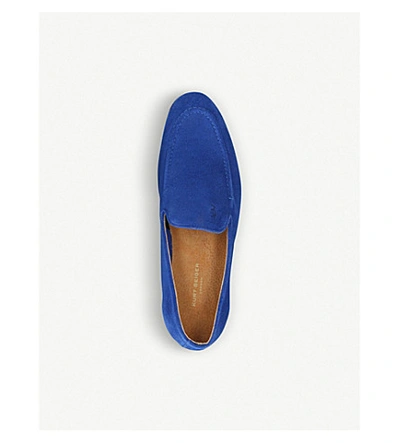 Shop Kurt Geiger Palermo Suede Loafers In Mid Blue