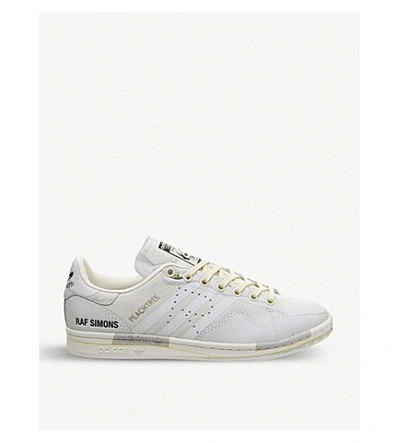 Shop Adidas Originals Raf X Stan Smith Leather Trainers In Peach Tree