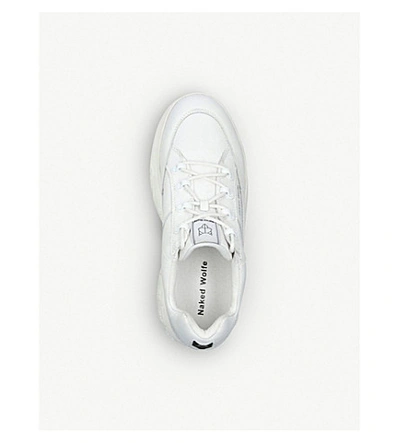 Shop Naked Wolfe Stomper Platform Leather Trainers In White