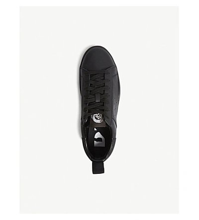 Shop Diesel S-clever Leather Low-top Sneakers In Black/black