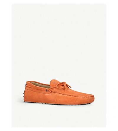 Shop Tod's 122 Tie Suede Driving Shoes In Other