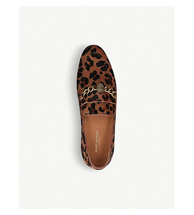 Shop Kurt Geiger Chelsea Leopard-print Haircalf Leather Loafers In Cream Comb