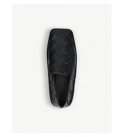 Shop Bottega Veneta Intrecciato Leather Loafers In Black