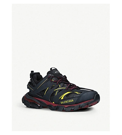 Shop Balenciaga Track Nylon And Mesh Trainers In Blk/red