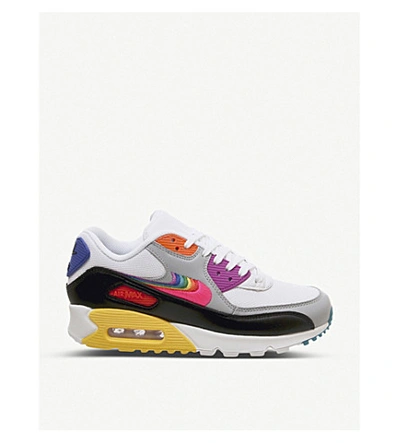 Shop Nike Betrue Air Max 90 Leather And Mesh Trainers In Betrue Black Qs