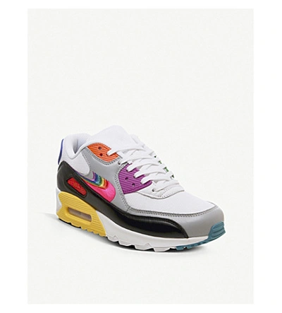 Shop Nike Betrue Air Max 90 Leather And Mesh Trainers In Betrue Black Qs