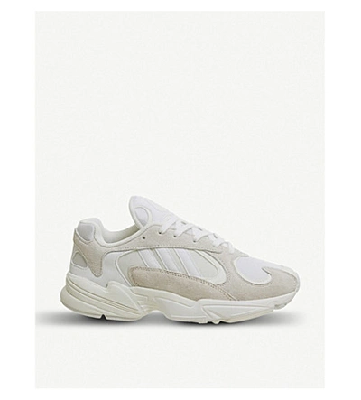 Shop Adidas Originals Yung 1 Nubuck-leather Trainers In Cloud White White