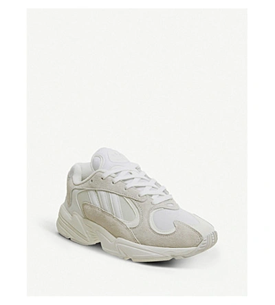 Shop Adidas Originals Yung 1 Nubuck-leather Trainers In Cloud White White