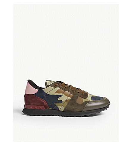 valentino full leather camo trainers