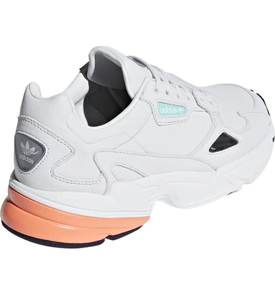 Shop Adidas Originals Falcon Sneaker In Crystal White/ Easy Orange