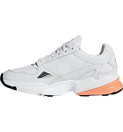 Shop Adidas Originals Falcon Sneaker In Crystal White/ Easy Orange