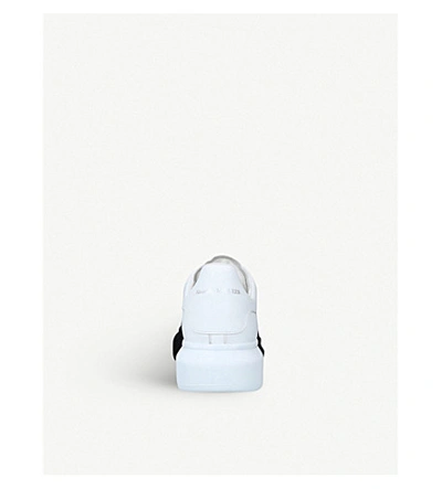 Shop Alexander Mcqueen Men's Show Leather Trainers In White/blk