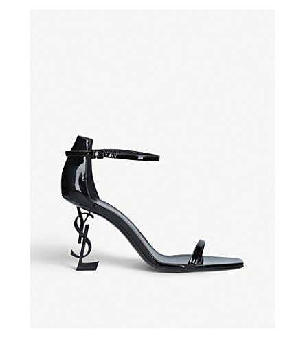 opyum sandals in patent leather with a black heel