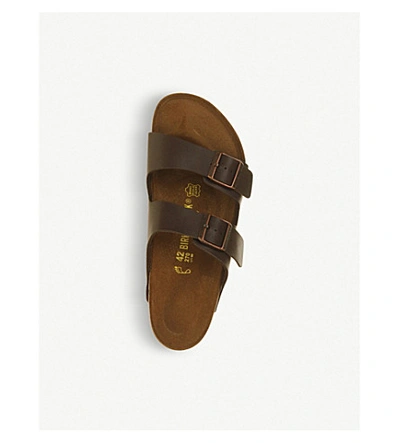 Shop Birkenstock Mens Brown Arizona Faux-leather Sandals
