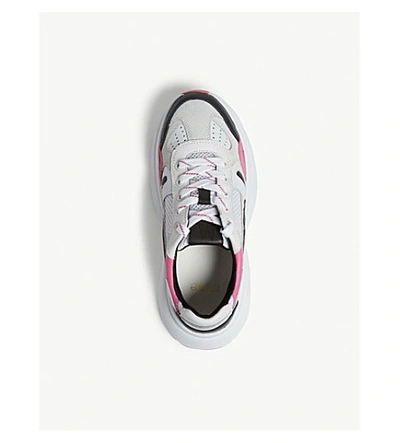 Shop Maje Faster Leather Trainers In Pink