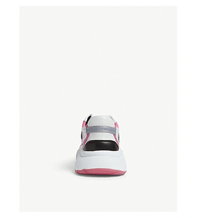 Shop Maje Faster Leather Trainers In Pink