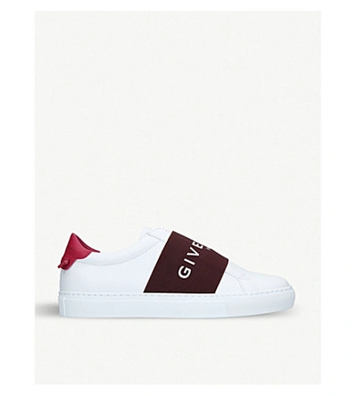 Shop Givenchy Logo Strap Leather Trainers In Red/other