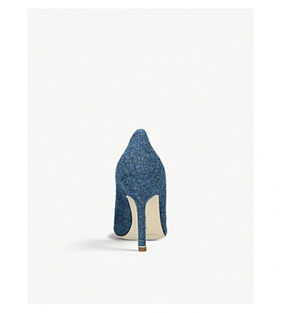 Shop Manolo Blahnik Hangisi 105 Satin Courts In Blue