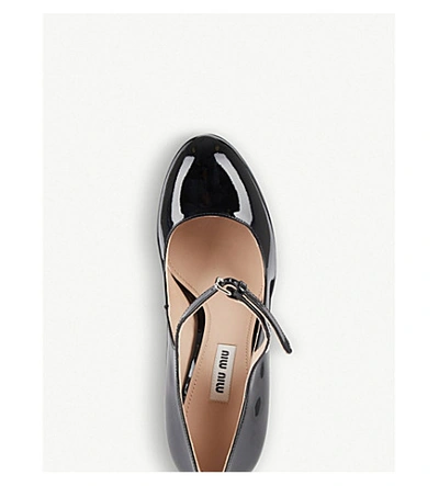 Shop Miu Miu Patent Leather Platform Mary Janes In Nero