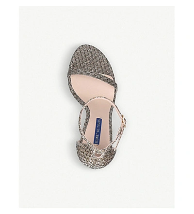 Shop Stuart Weitzman Nudistsong Glitter Sandals In Gold