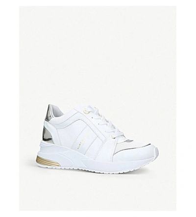 KURT GEIGER LANA METALLIC ACCENT PANELLED LEATHER TRAINERS 11087017