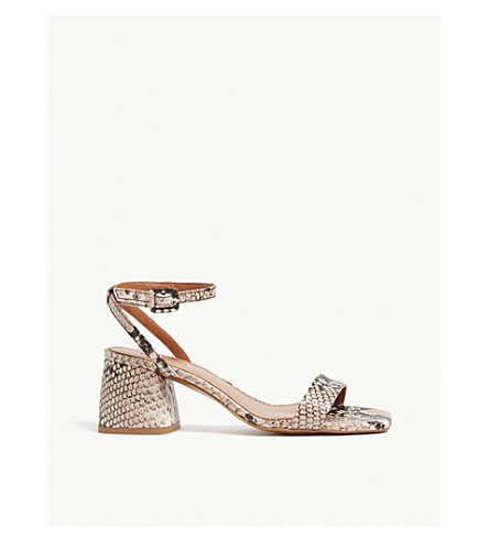 multi coloured block heel sandals