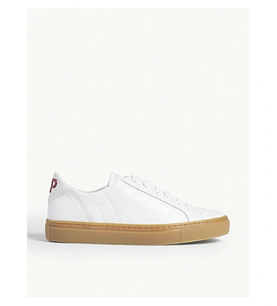 Shop Claudie Pierlot Leather Trainers In Blanc