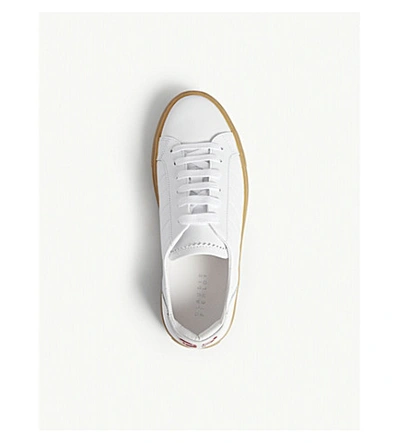 Shop Claudie Pierlot Leather Trainers In Blanc