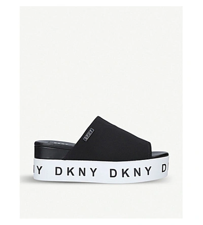 Dkny Carli Mesh Flatform Sliders In Black | ModeSens