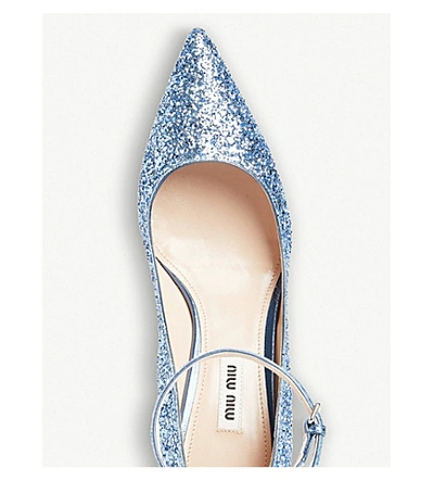 Shop Miu Miu Crystal-embellished Sequin Pumps In Astro