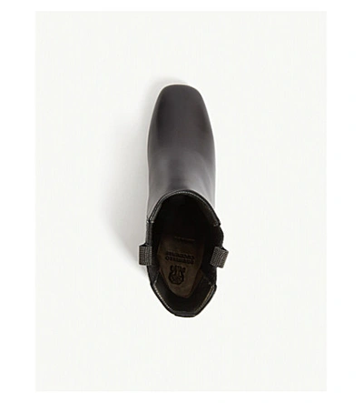 Shop Brunello Cucinelli Bead-embellished Leather And Cashmere Chelsea Boots In Black