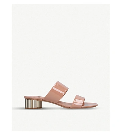 Shop Ferragamo Belluno Open-toe Patent-leather Sandals In Pink