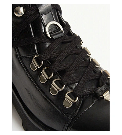 Shop Allsaints Women's Black Franka Lace-up Leather Boots