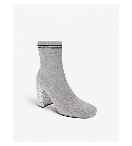 miu miu glitter booties