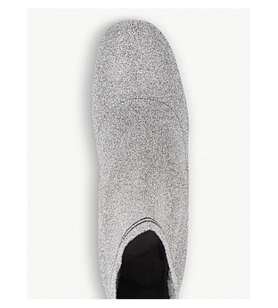 Shop Miu Miu Glitter-heel Logo-detail Ankle Boots In Cromo Nero